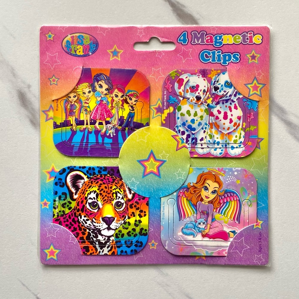 Lisa Frank photo holder magnet clips 4pk